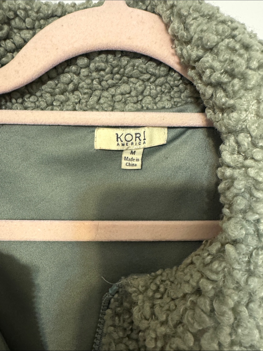 Kori Olive Sherpa Zip-Up Jacket - Picture 2 of 5